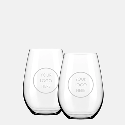 Old Tymes Set of 2 Stemless Wine Glasses
