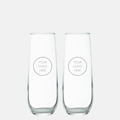 Old Tymes Set of 2 Stemless Flute Glasses